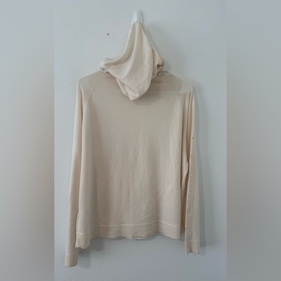 Robert Rodriguez Lightweight Wool Hoodie Button Arm Details Coastal Oversized SM - Picture 4 of 11
